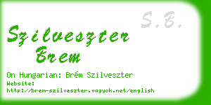 szilveszter brem business card